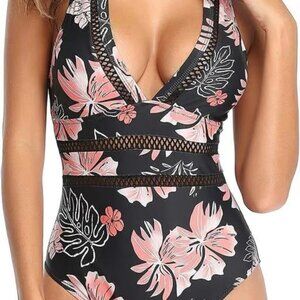 Tempt Me Women One Piece Swimsuit Sexy Plunge V Neck Bathing Suit Monokini